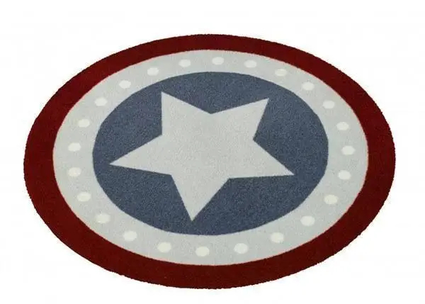 Velours-Teppich-STERN - rund - 100 x 100 cm