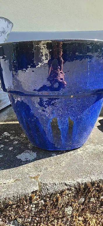 Topf blau aus keramik