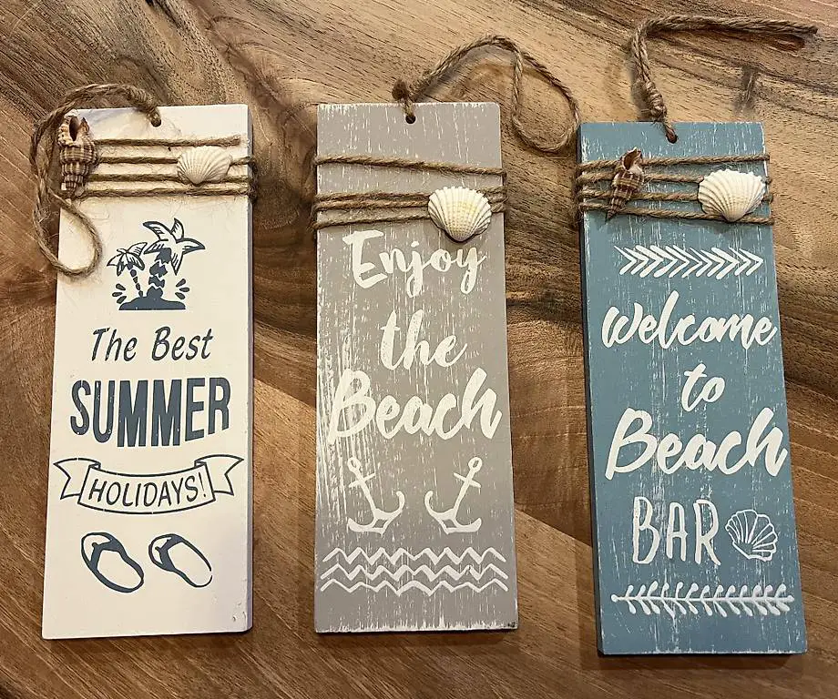 Dekorative Holzschilder im maritimen Stil, 3er Set