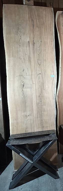 Akazie Tischplatte natur Kante Metall Füsse Nr.246 300 x 100