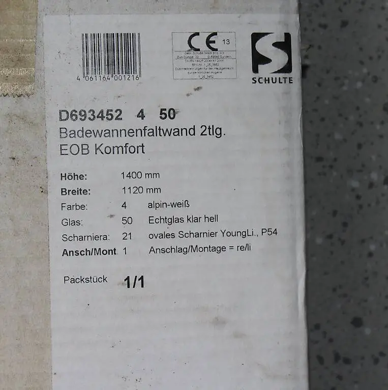 Schulte Faltwand für Badewanne, Duschwand für Badewanne