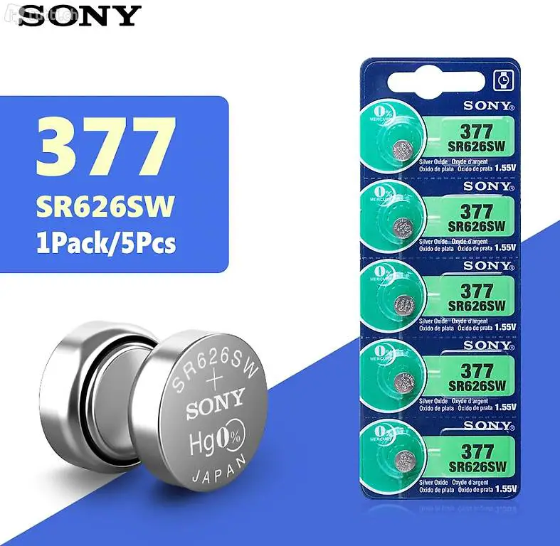 5 Uhrenbatterien Sony 377 SR626SW