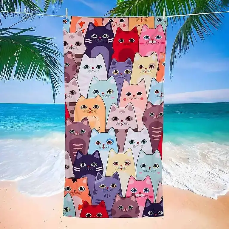 Mikrofaser Strandtuch? Schnelltrocknend mit Kätzchen print