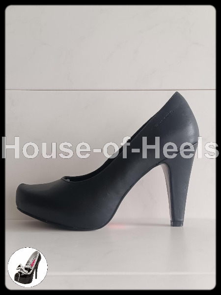 Escarpins Tamaris 38 talon 11,5 cm plateau 1,5 cm cuir noir