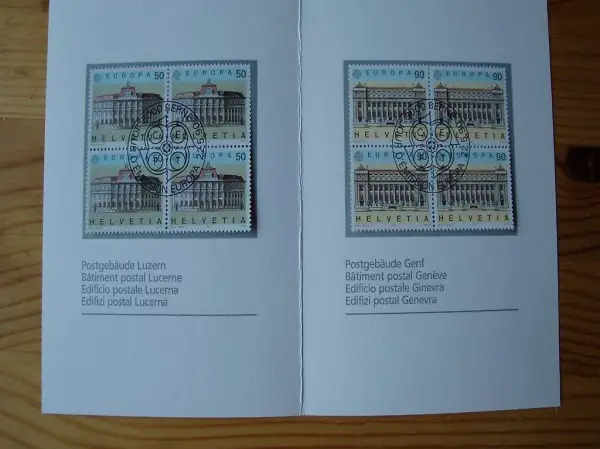 Faltkarte PTT mit 2 Viererblöcken