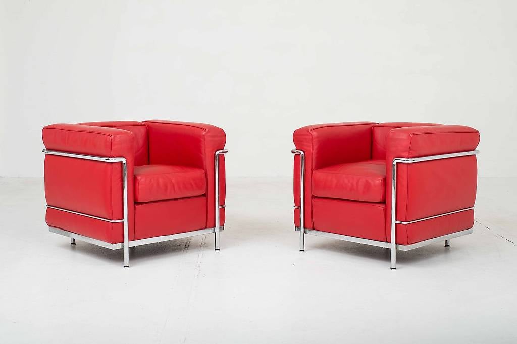 Cassina LC2 Sessel von Le Corbusier in Rot