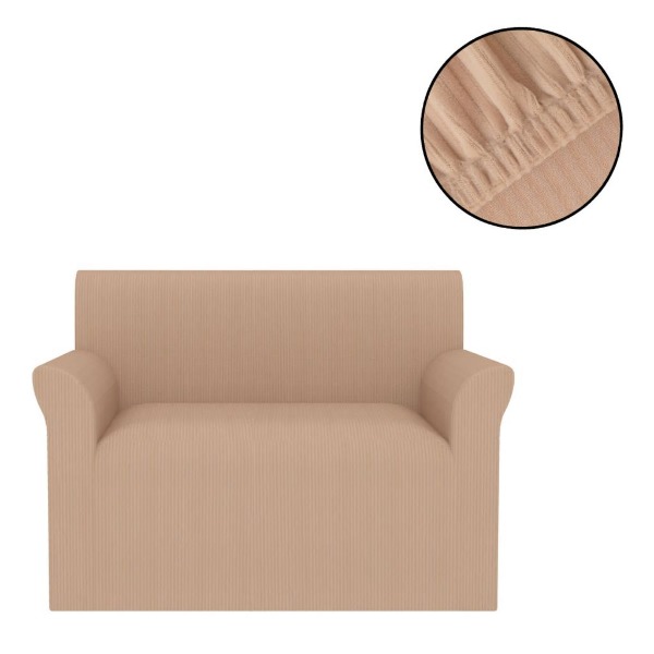  Stretch Sofahusse Beige Breitgestreift 967