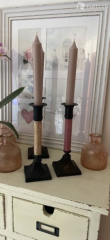 Kerzenständer Metall und Holz