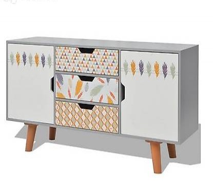  Anrichte Grau 110×35×57 cm MDF