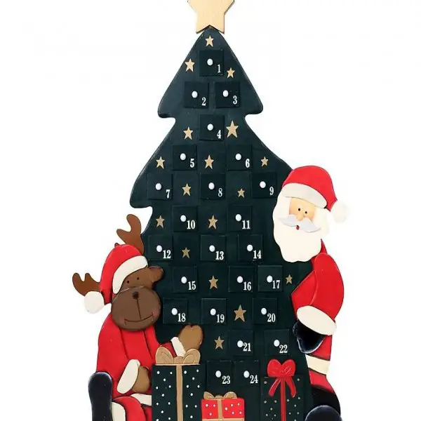  Calendrier de l"Avent à remplir soi même, bois, -temps noël-