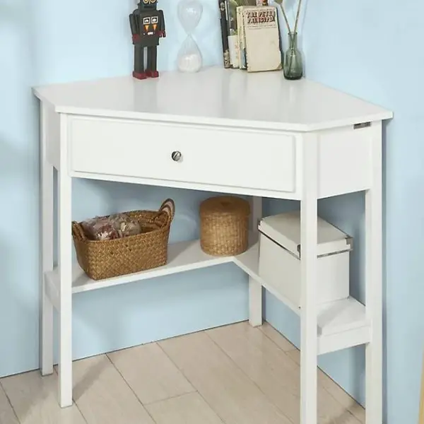  Eckschreibtisch Schreibtisch mit Ablage und schublade weiss