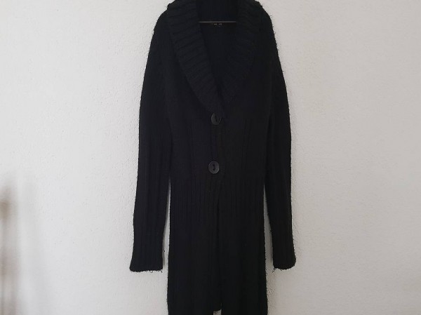 schwarzer Mantel / Pullover / Übergangsjacke S/M