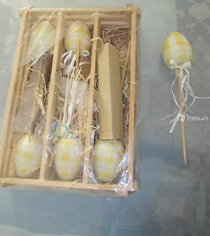 OSTEREIER SET wunderschön verziert aus Gips- zu Tisch Deko