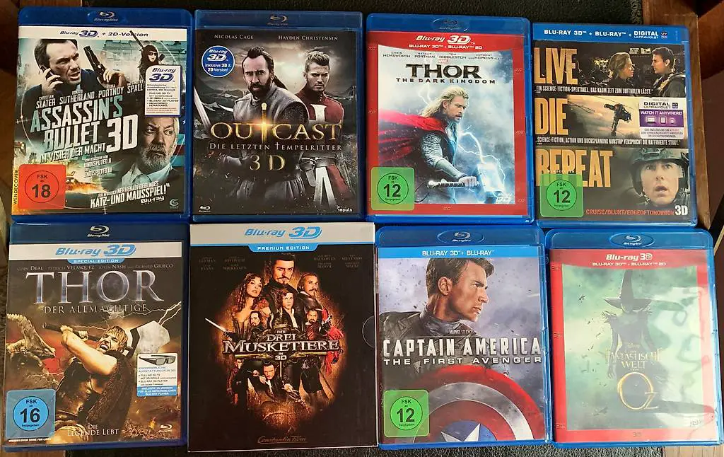 8 Blu-ray Bluray 3D wie NEU