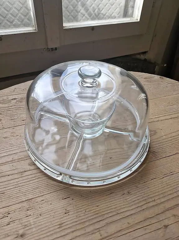 Glasteller mit Glosche Deko Serviceplatte SF