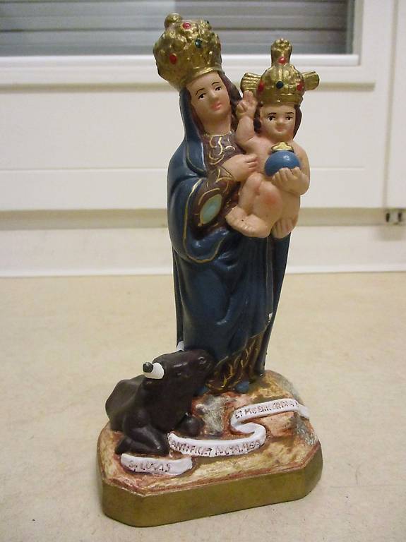 Schöne Madonnen-Figur mit Jesus-Kind Madonna handbemalt