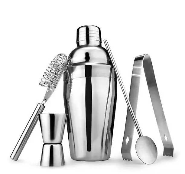 Portofrei 5in1 Edelstahl Cocktail Mixer für Unterwegs: 5in1