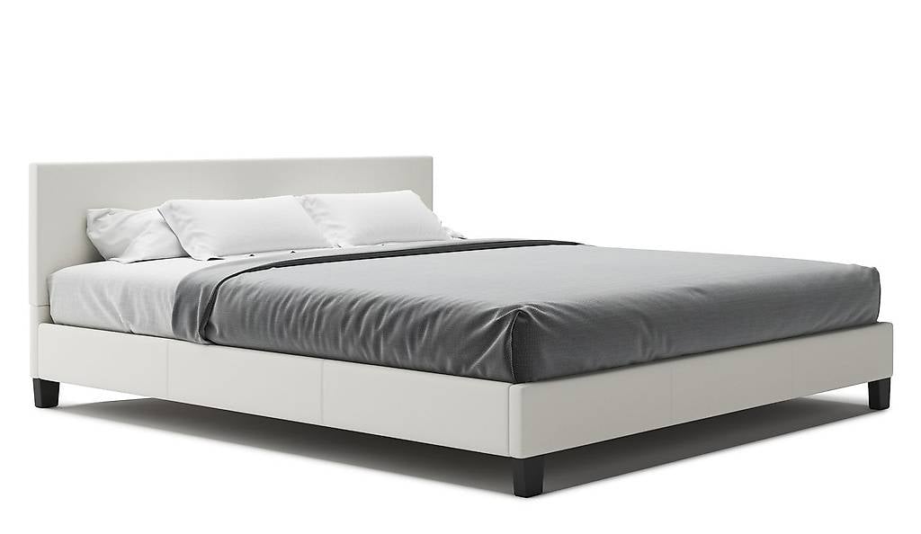  Lederbett DOZE 180 x 200 cm weiss