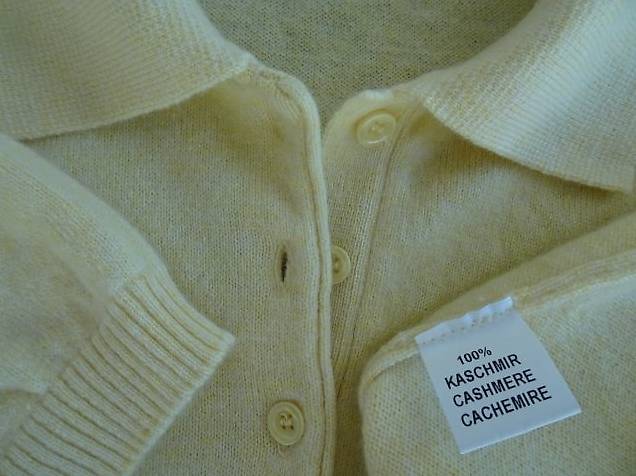 100%Kaschmir Damen-Pullover gelb, Gr.40/42 = siehe Skizze