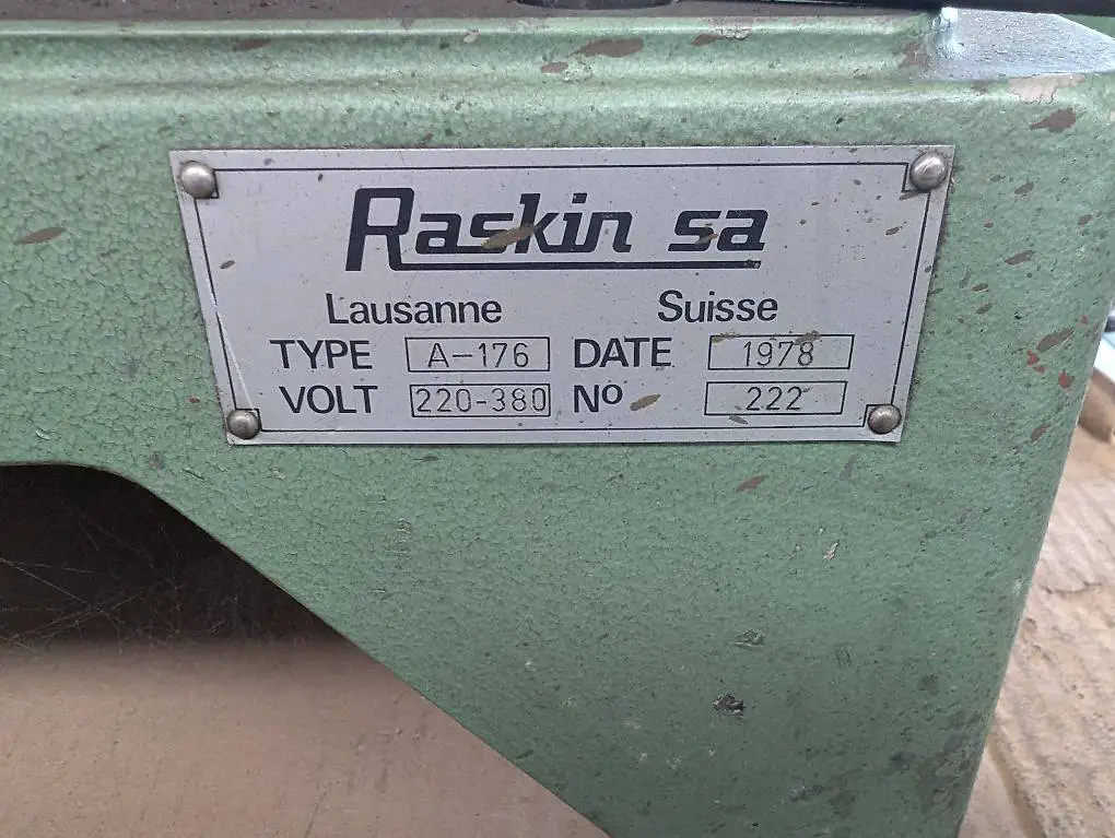 Flachschleifmaschine - Raskin SA; Typ A-176