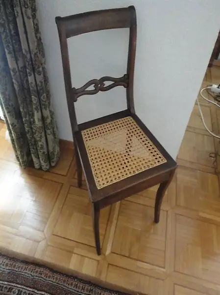  Stuhl Bidermeier, sehr alt mit Geflecht