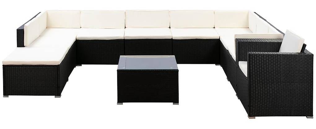 Rattanlounge SANTORINI schwarz