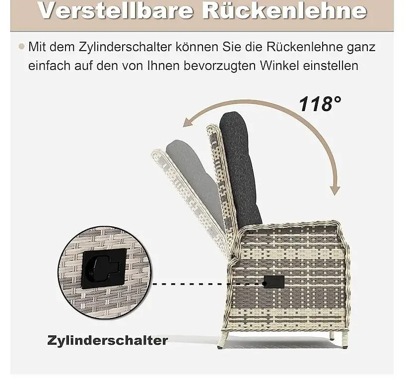 Polyrattan Lounge Set - 2 Personen