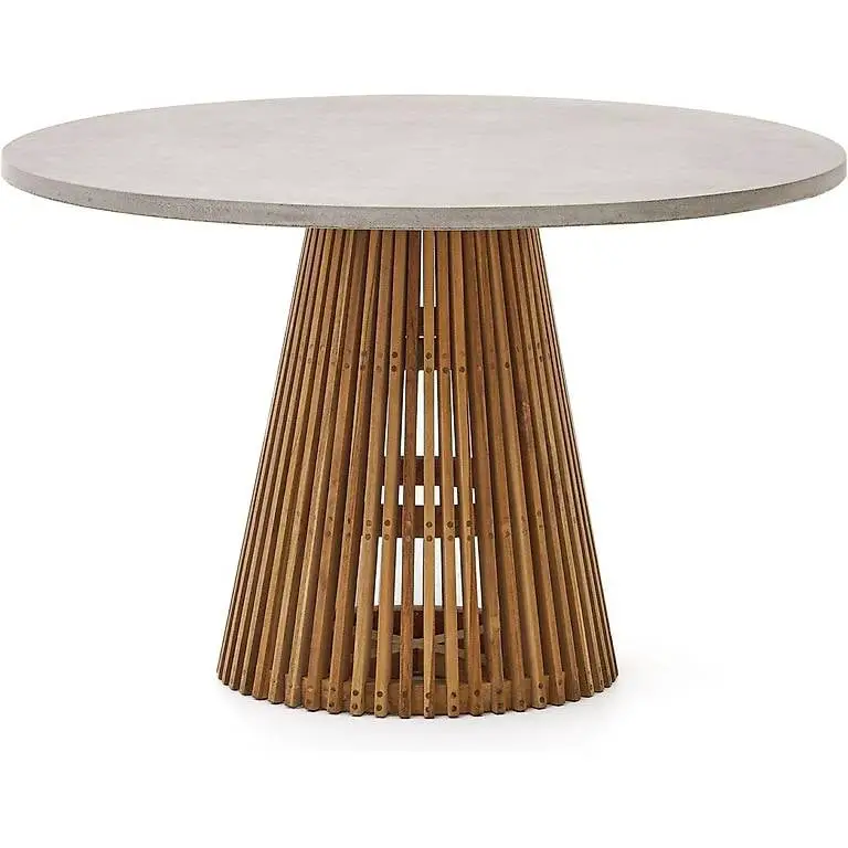 Kave Home Gartentisch rund Outdoor Alcaufar Teakholz 120x120