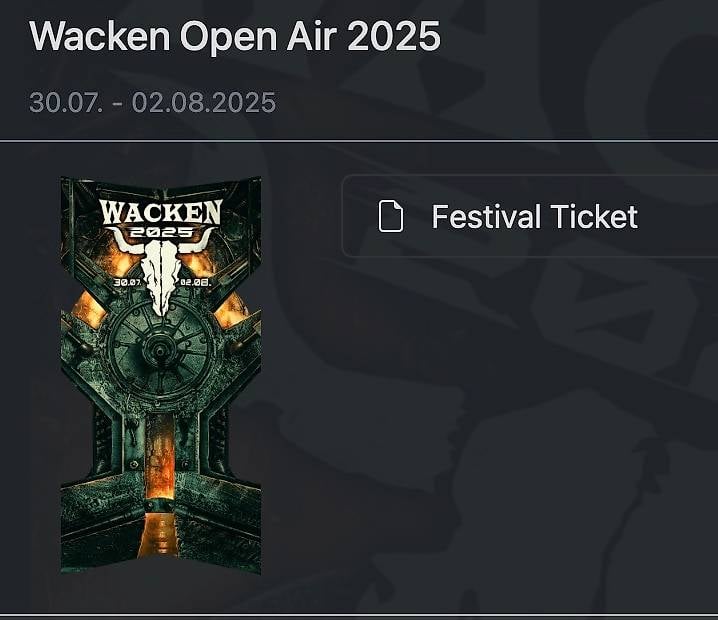 Festivaltickets für da Wacken Open Air
