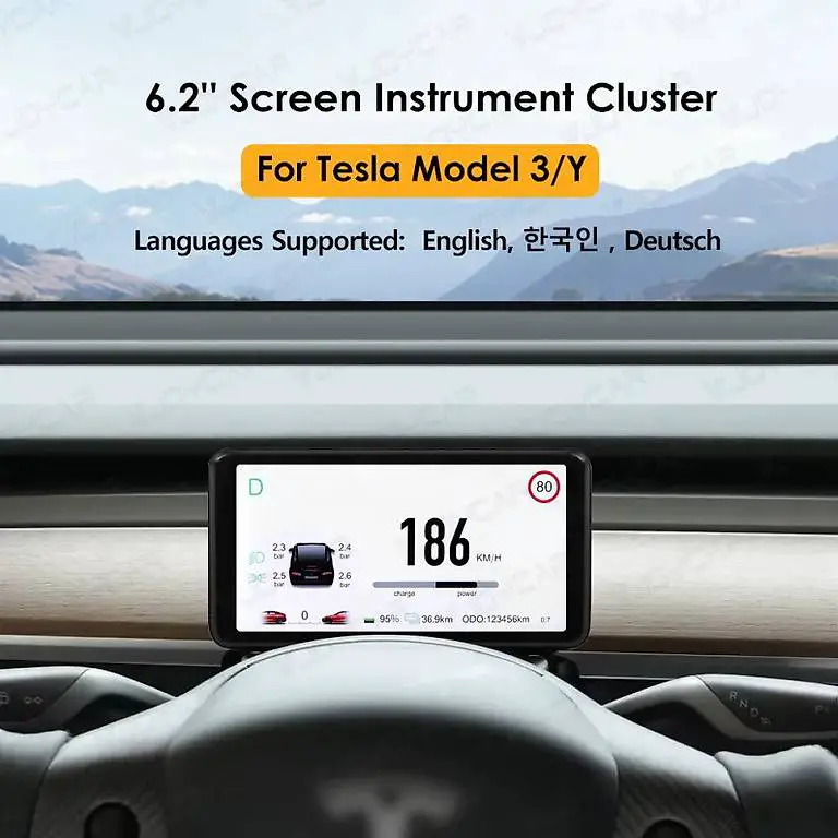 Modell 3/Y 6.2"Hud Bildschirm Dashboard Tesla Autozubehör