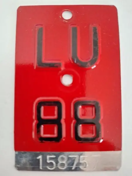 alte LU-Velonummer /LU-Fahrradnummer, LU 88