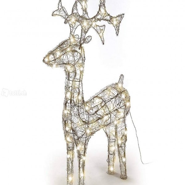  Rentier beleuchtet Acryl 120 LED warm weiss Deko-Figur 100 cm