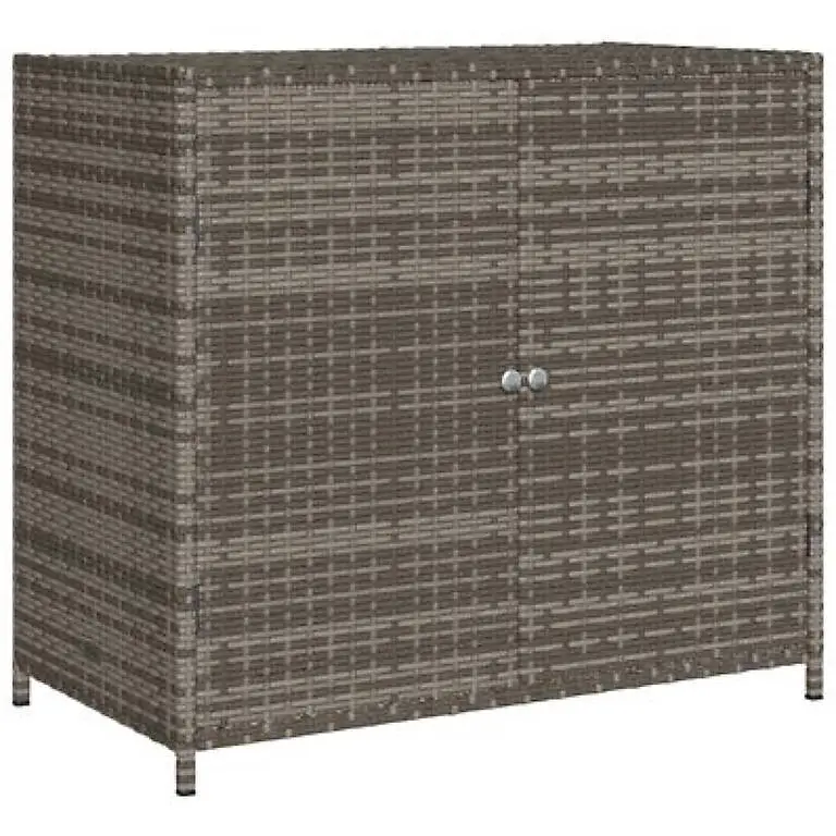 Gartenschrank Grau 83x45x76 cm Poly Rattan 283637