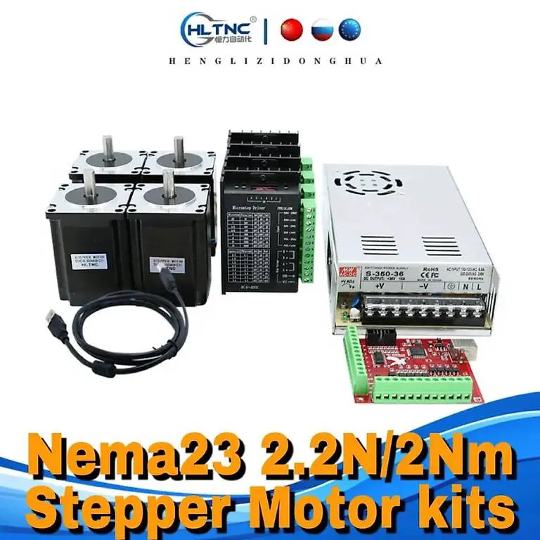 Cnc kit 2,2 n/2nm 3a nema 23 57x82mm/76mm schrittmotor