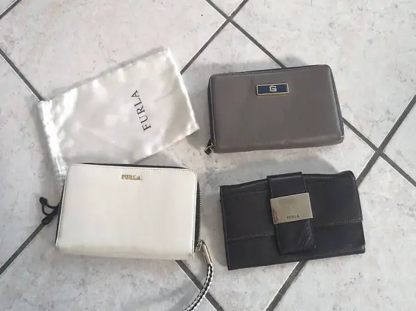 3 x Marken Portemonnaie aus Leder, FURLA, GIUDI