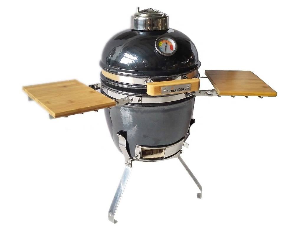 Keramikgrill schwarz KAMADO Holzkohle DELUXE - 28cm Rost