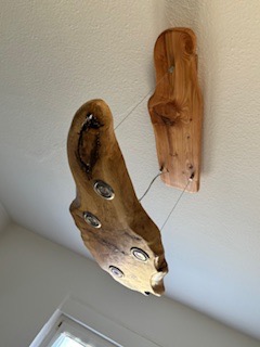 Rustikale Deckenlampe aus Eichenholz