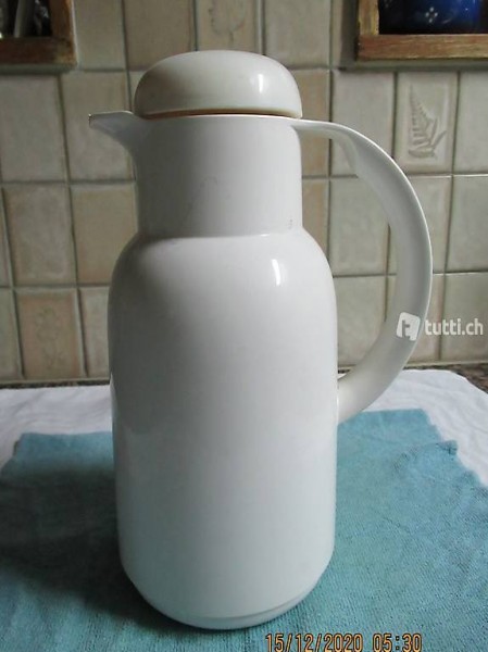 Thermoskrug, weiss Inhalt 1 Liter