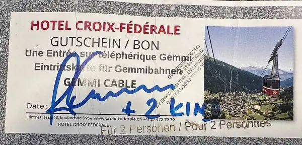 Gutschein für die Fahrt zum Gimi