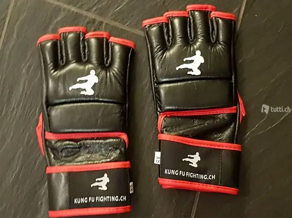 Kung Fu Handschoner XS Neu + 1. Gürtel weiss/gelb+ T-Shirt