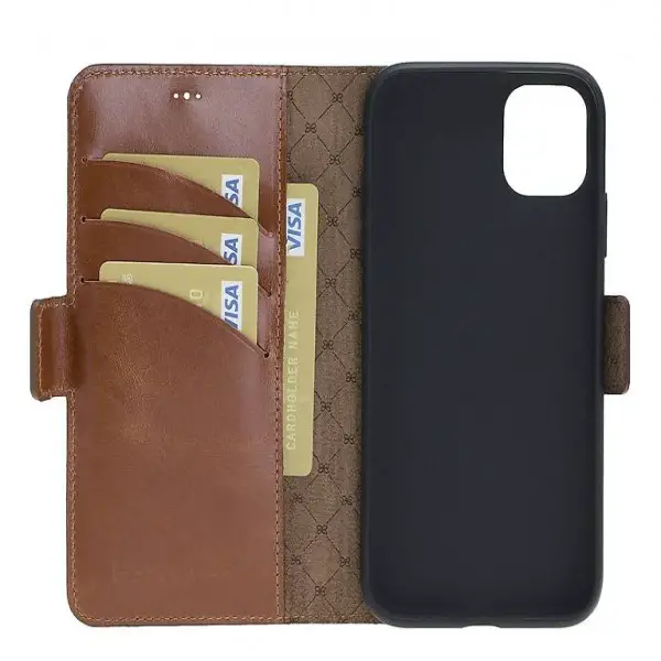  Bouletta Echt Leder iPhone 11 Book Wallet Braun