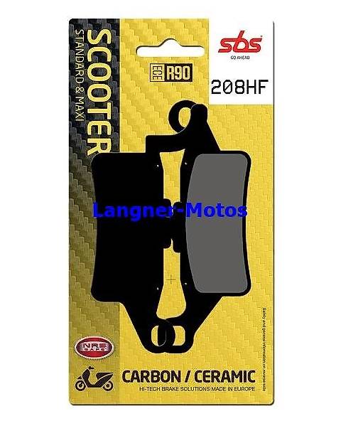 Bremsbelag SBS 208 HF YAMAHA Xenter 125-150, YW Zuma 125