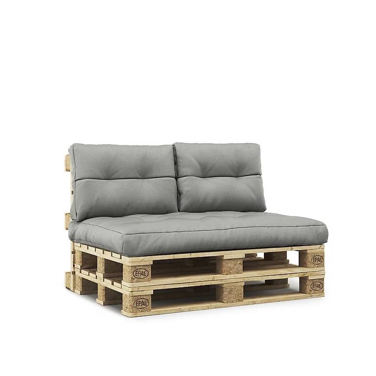 Palettenlounge MELIDE inkl. Kissen hellgra