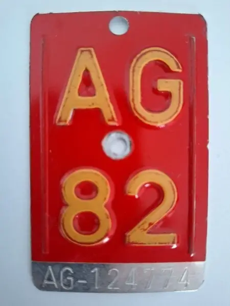 alte AG-Velonummer /AG-Fahrradnummer, AG 82