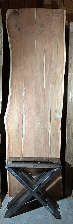 Akazie Tischplatte natur Kante Metall Füsse Nr.245 300 x 100