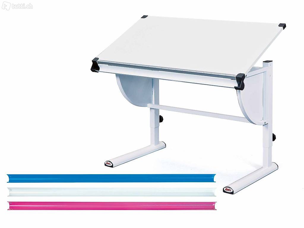  MDF Kinderschreibtisch neigbar höhenverstellbar 3 Farben