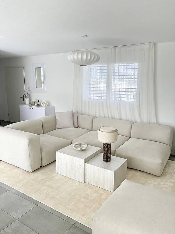 Travertin Couch Tisch Set beige/grau