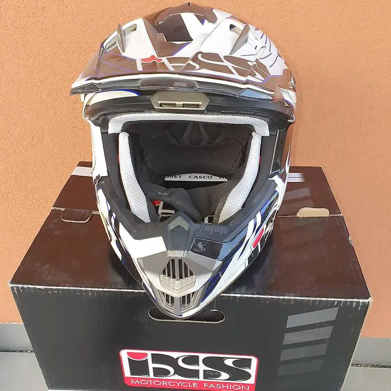 Motorradhelm Crosshelm IXS XL schwarz-weiss
