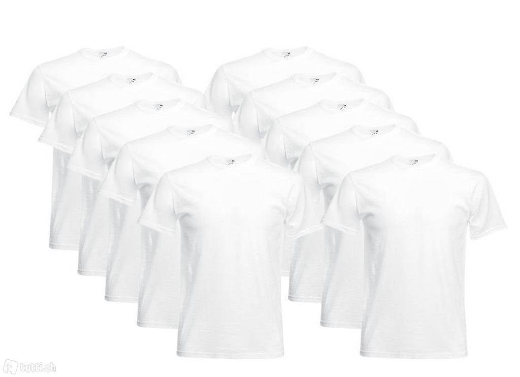  10 Stück T-Shirt Fruit of the Loom weiss XL - Gratisversand