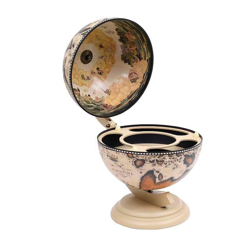 Globus-Minibar Flaschenregal Eukalyptusholz Weiss weiss